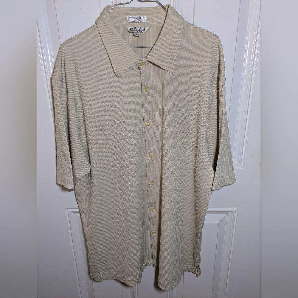Cream Casual Button Down Shirt Lightweight Cotton